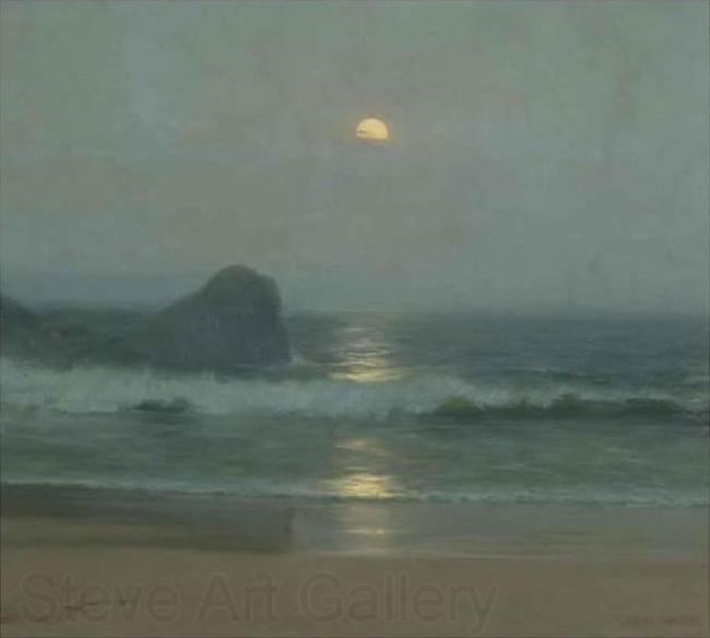 Lionel Walden Moonlight Over the Coast France oil painting art